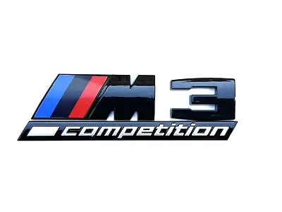 Fit For BMW M3 Competition Gloss Black Style Rear Trunk Emblem Badge M Sticker • $24.50