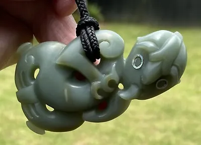 Unique Niki Nepia Art Gem Nz Pounamu Greenstone Rare Inanga Jade Maori Hei Tiki • $1100