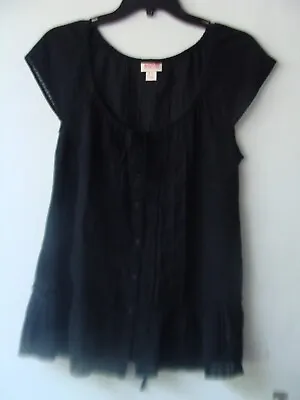 NWOT Women's Short Sleeve Black Top Mossimo Supply Co Size L • $8.20