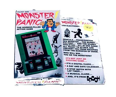 Vintage MONSTER PANIC Handheld Game  Epoch Corp Rare GREEN 1982 • $85.99