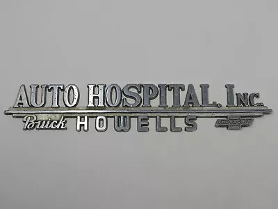 Vintage Auto Hospital Buick Chevrolet NE Car Dealer Metal Nameplate Emblem Badge • $40