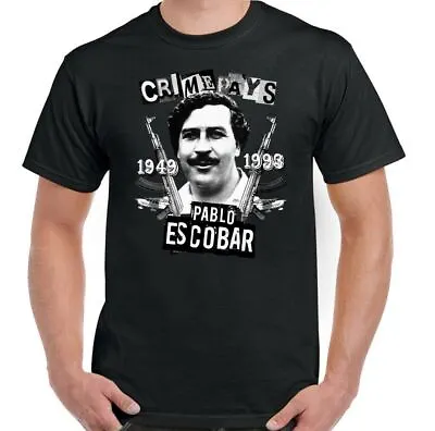 Pablo Escobar T-Shirt Crime Pays Mens Funny Narcos TV Show Cartel Drug Cocaine • $21.27