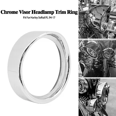 Chrome Headlight Cover 7  Head Lamp Trim Ring Fit For Harley Softail FL 94 - 17 • $37.99