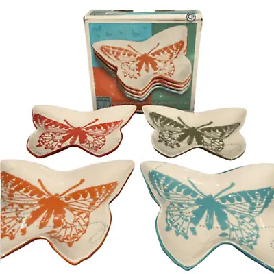 Vtg Gourmet Expressions NEW Dish Set Butterfly Set Of Four  4 X 7 3/8 Appetizer • $26.35