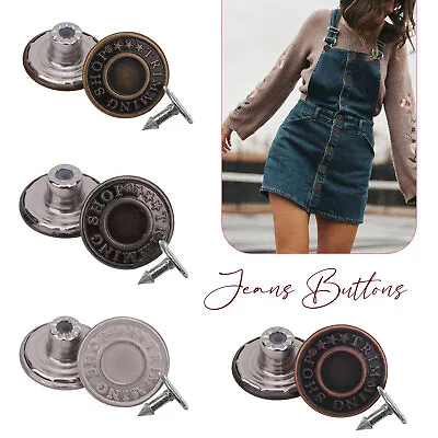 14/17/20/25mm Jeans Buttons Hammer On Denim Replacement For Leather Coats Jacket • £3.09