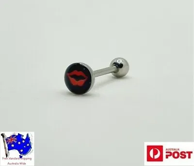 Red Lips Logo Tongue Bar Hot Lips Picture Tongue Ring Body Piercing Jewellery • £3.06