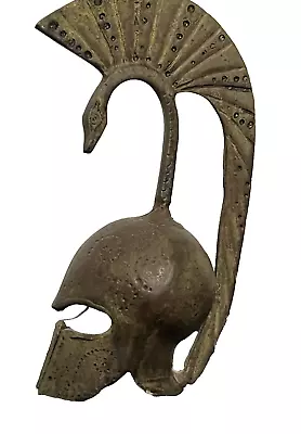 Greek Spartan Helmet Serpent Snake Crest Cast Bronze Metal ? 8” Tall • $28.95