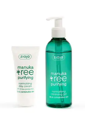 Ziaja Manuka Tree Day Cream 50Ml + Ziaja Manuka Tree Cleansing Gel 200Ml OFFICIA • £13.74