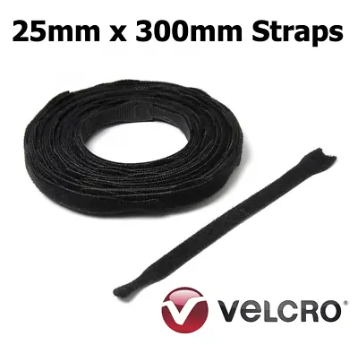 £4.95 • Buy Genuine Velcro® 25x300mm One-Wrap® Straps Utility Cable Zip Tie Cleat Hook Loop