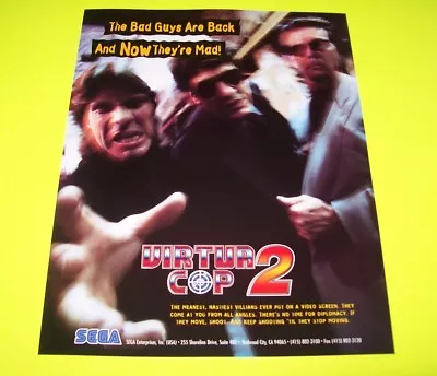 VIRTUA COP 2 Original 1995 NOS Video Arcade Game Flyer Shootout Vintage Retro  • $12.75