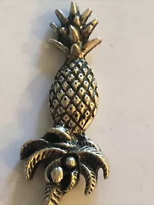 Vintage Souvenir Spoon US Collectible Pewter Pineapple Palm Tree Hula Girl • $6.66