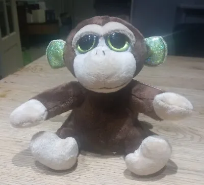 Russ Mocha Monkey Lil Li'l Peepers Big Eyes Plush Beanie Soft Toy 8  Tagged  • £3.99