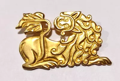 Metropolitan Museum Of Art Mma 1990 Figural Leo Lion Face Gold Tone Brooch Pin • $49