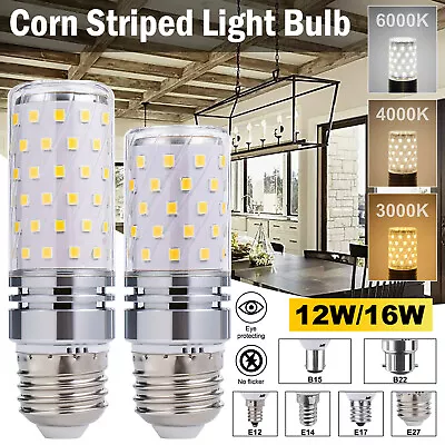1-10PC 12W 6W LED Corn Bulb Light Candelabra Ceiling Fan Daylight Ceramics Lamp • $7.59