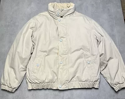 Vintage Eddie Bauer Goose Down Puffer Jacket Parka Mens Medium Beige Outdoors • $38.99