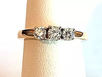 Diamond Past Present Future Estate Ring - 14K Gold • $690