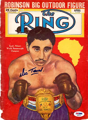 Vic Toweel Autographed Signed The Ring Magazine Cover PSA/DNA #S48761 • $29