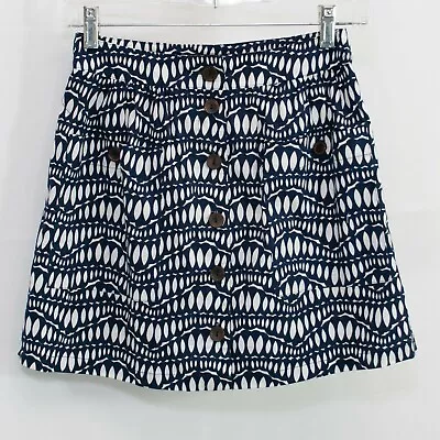 NEW Forever 21 Tribal Print Skirt Womens S Small Blue White Button Down SS15X • $5.99