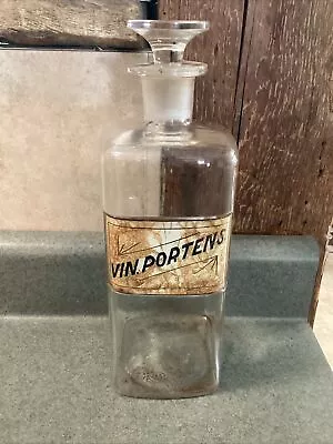 VIN-PORTENS Antique Reverse Under Glass Label Apothecary Bottle Pat 1889 W T& CO • $59.99