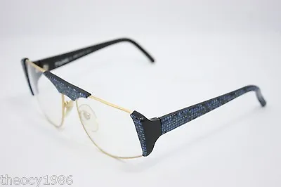 Italian Graffiti Vintage Eyeglasses Made In Italy RARE 1980s 8212 54mm Gold Blue • $60