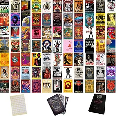 80 Pcs Band Posters Rock Posters Band Posters For Room Aesthetic 90 S 80 S • $23.28