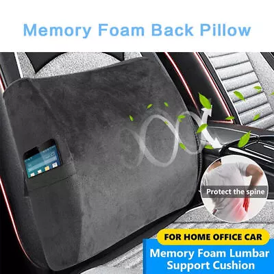 Waist Pillow Cushion Back Home Memory Foam Lumbar Support Car Seat Office • £10.99