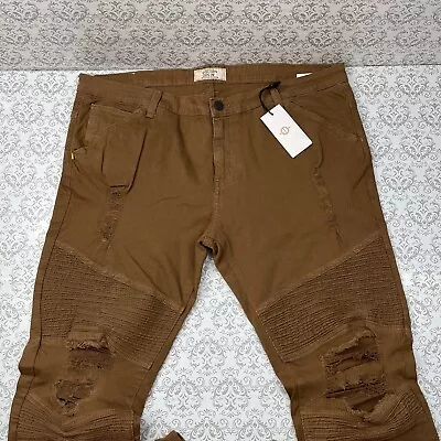 Golden Los Angeles Exclusive Distressed Design Brown Mustard Denim Jeans 42 • $20.40