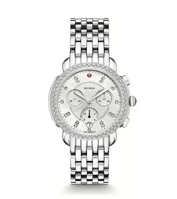 New Michele Sidney Stainless Steel Diamond Ladies Watch MWW30A000001 • $1250