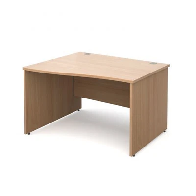 £200.94 • Buy Maestro 25 PL Left Hand Wave Desk 1200mm - Beech Panel Leg Design