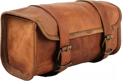 Motorcycle Vintage Leather Handlebar Bag Fork Tool Pouch Harley Davidson Biker • $38.03