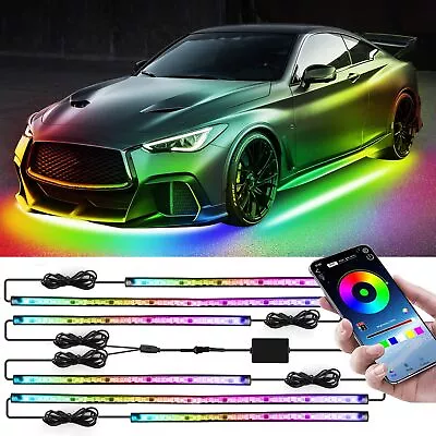 6Pc Car RGB LED Underglow Light Smart Neon Accent Strips Kit Dream Color Chasing • $75.12