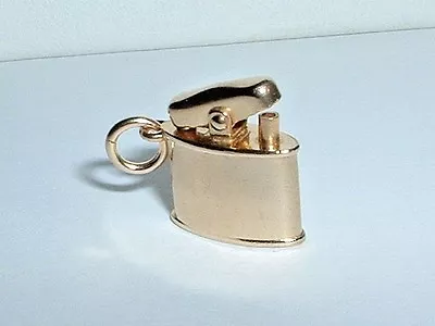 Vintage 14k Yellow Gold 3d Moveable Lighter Charm • $179