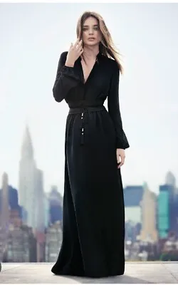 Mango Miranda Kerr Long Black Arab Style Dress With Belt • $87.11