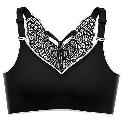  Women's Lace Butterfly Racerback Vest Bras Seamless Wireless Padded Underwear • £10.67