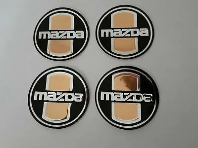 Set Of 4 NOS Vintage MAZDA Embossed Center Cap Decals / Stickers - 51mm • $14