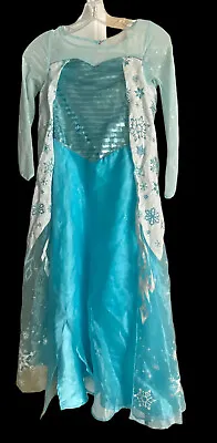 Disney Frozen Elsa Sequined Costume Dress With Tulle Cape & Hood FREE SHIPPING • $25
