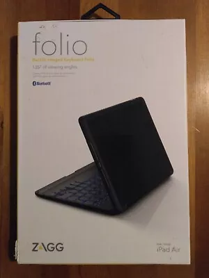 $49.99 • Buy New ZAGG Folio Case Backlit Bluetooth Keyboard For IPad Air Black Retail Package