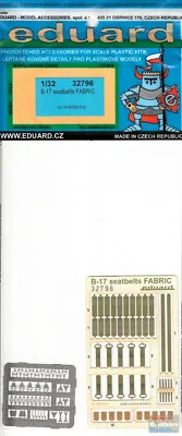 EDU32796 1:32 Eduard Color Seatbelts - B-17 Flying Fortress (Fabric) (HKM Kit) • $41.29