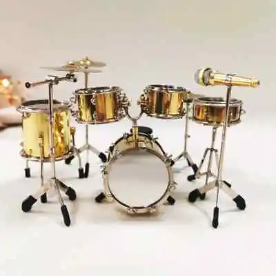 Mini Drum Model Set Miniature Musical Instrument Copper Ornaments Decoration • $59.53