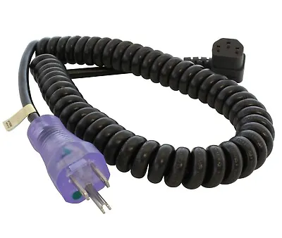 $69.99 • Buy 6.5ft Coiled Medical Grade Power Cord NEMA 5-15P To Right IEC C13 By AC WORKS®