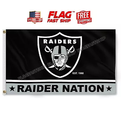 Raiders FLAG 3X5 Las Vegas Banner  Raider Nation  New FREE Shipping US Seller • $12.98