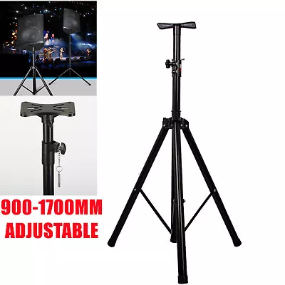 Adjustable PA Tripod Speaker Stand 35mm 90-170CM Iron&Plastic +Safe Tray Black • £24.99