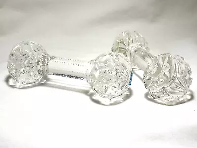$6.99 • Buy 2 Vintage New  Zipper Glass Cut Crystal Knife  Rests - Barbell Shape