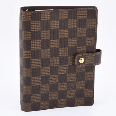 LOUIS VUITTON Damier Ebene Agenda MM Day Planner Cover R20701 W/Ruler Auth #905 • $364.99