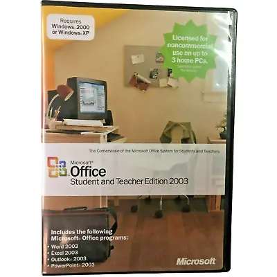 Microsoft Office Student And Teacher Edition 2003 W/Key Word Excel Powerpoint PC • $10.49