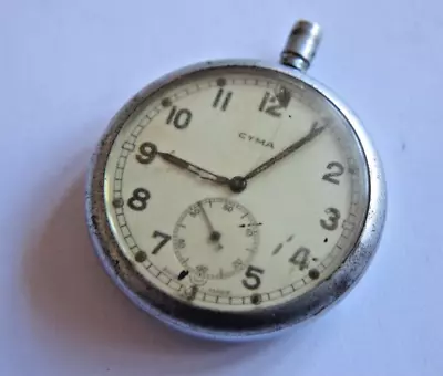 Gent's WW2 CYMA Hand Winding Mechanical Pocket Watch GSTP T 28630 • $1.23