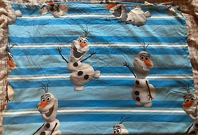 Disney Frozen Olaf Sven Twin Flat Bed Sheet Bedding Blue Polyester • $5.95
