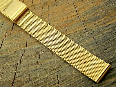 Vintage Unused NOS Watch Band Stainless Steel Mesh Sliding Clasp 14mm Bracelet • $23.40