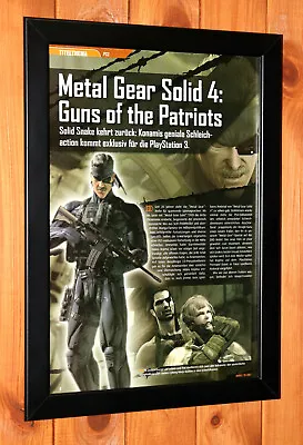 Metal Gear Solid 4 Guns Of The Patriots PS3 Promo Rare Small Poster / Ad Framed • $59.64