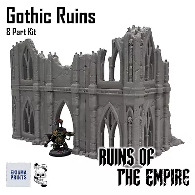 Gothic Ruins - 8 Part Kit - Wargaming Tabletop Scatter Terrain & Scenery • $43.51